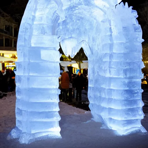 Prompt: portal to another universe, ice sculpture