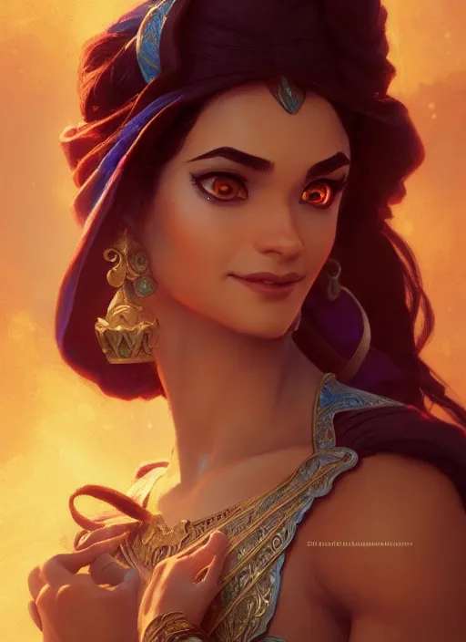 Prompt: aladdin, d & d, fantasy, intricate, elegant, highly detailed, digital painting, artstation, concept art, matte, sharp focus, illustration, hearthstone, art by artgerm and greg rutkowski and alphonse mucha