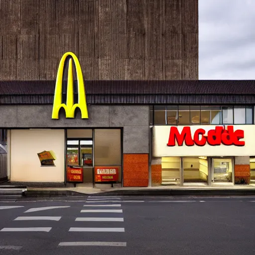 Image similar to Brutalist McDonalds