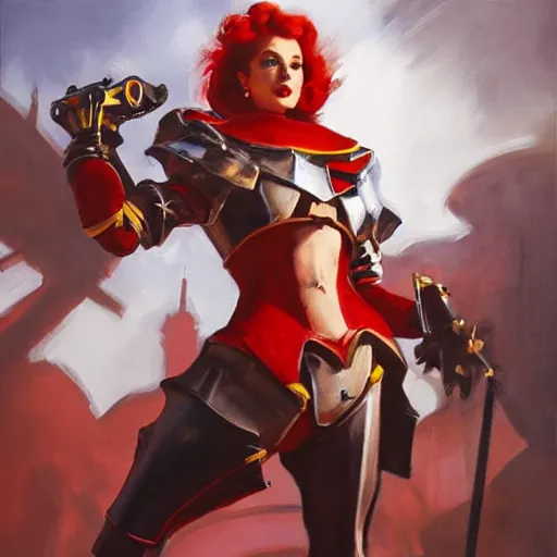 Prompt: greg manchess portrait painting of armored red queen from alice in wonderland as overwatch character, medium shot, asymmetrical, profile picture, organic painting, sunny day, matte painting, bold shapes, hard edges, street art, trending on artstation, by huang guangjian, gil elvgren, ruan jia, randy vargas, greg rutkowski