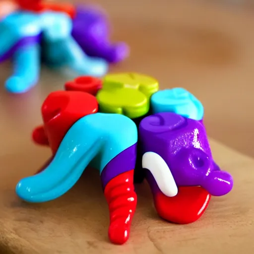 Image similar to colorful octopus playing pieces for a tabletop game