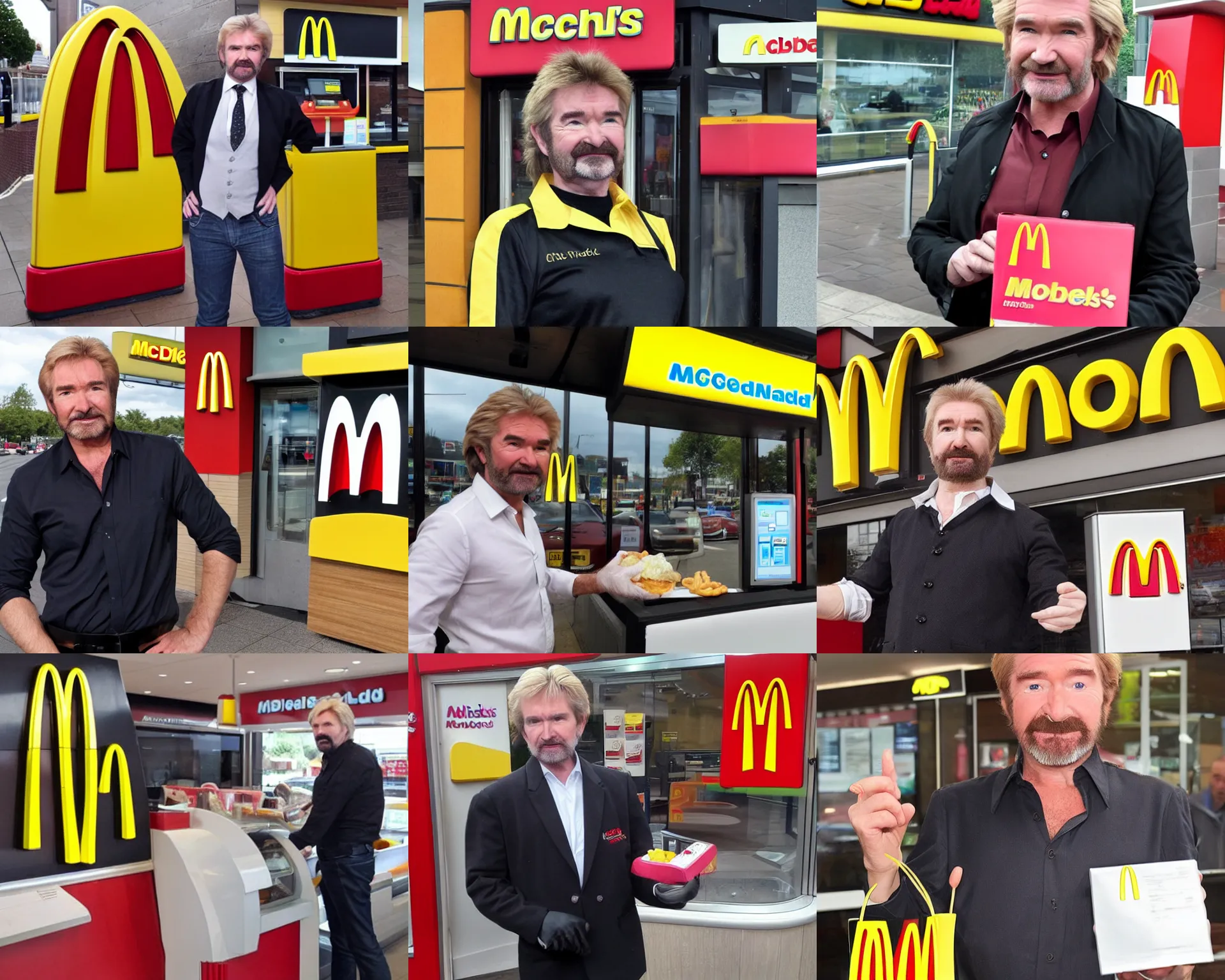 Prompt: noel edmonds working at mcdonalds