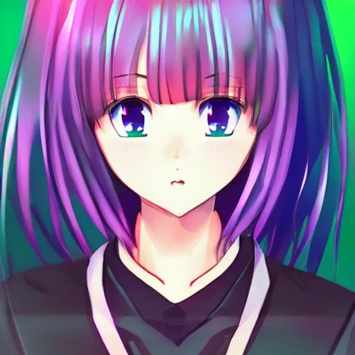 Image similar to chromatic aberration anime portrait trending on pixiv soft lighting