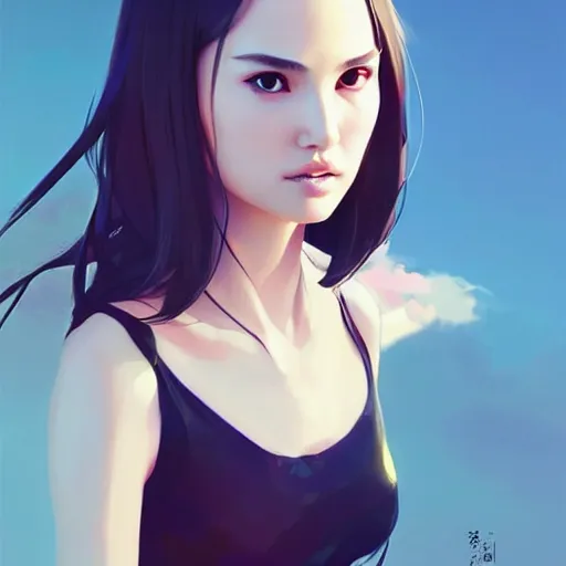 Image similar to a beautiful young japanese natalie portman alluring instagram model in crop top, by guweiz and wlop and ilya kuvshinov and artgerm, symmetrical eyes, aesthetic, gorgeous, stunning, alluring, attractive, artstation, deviantart, pinterest, digital art