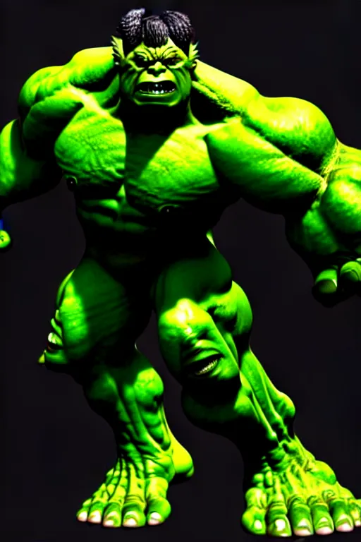 Image similar to a genetic combination of frankenstein, hulk, and godzilla, extreme angle, dynamic lighting, ultra detailed