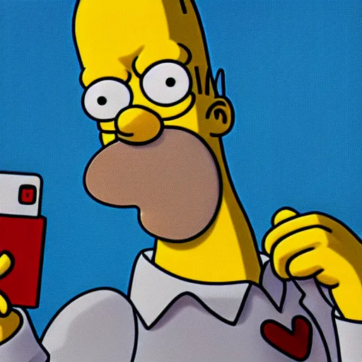 Image similar to homer simpson taking a selfie, 4k, high detail, high-resolution photograph, professional photography, ultra-detail