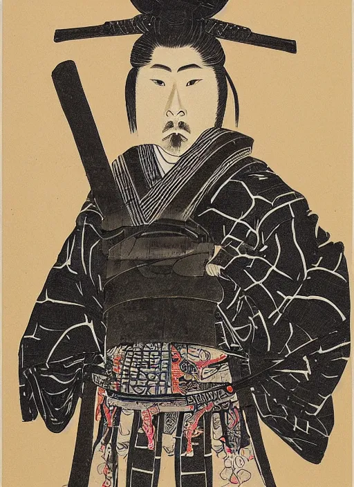 Image similar to portrait of a samurai, by joseph michael lisner, masterpiece ink illustration,