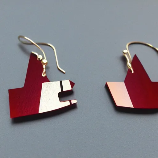 Image similar to segmented 2d laser cut earrings, geek