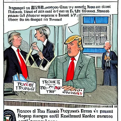 Image similar to political cartoon of Trump's Estate being raided by the IRS