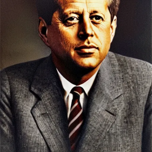 Prompt: john f kennedy einstein portrait