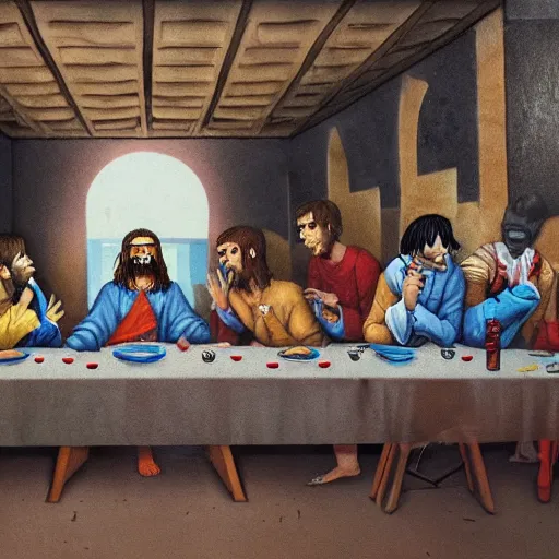 Prompt: The Last Supper by Gorillaz