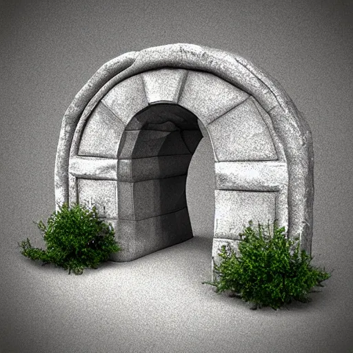 Image similar to stone portal, 3 d art, blender, realistic, by digital artist,