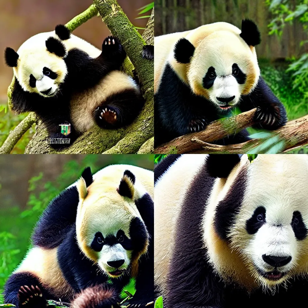 Prompt: panda big love