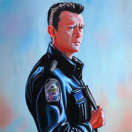 Image similar to t 1 0 0 0 police officer painting