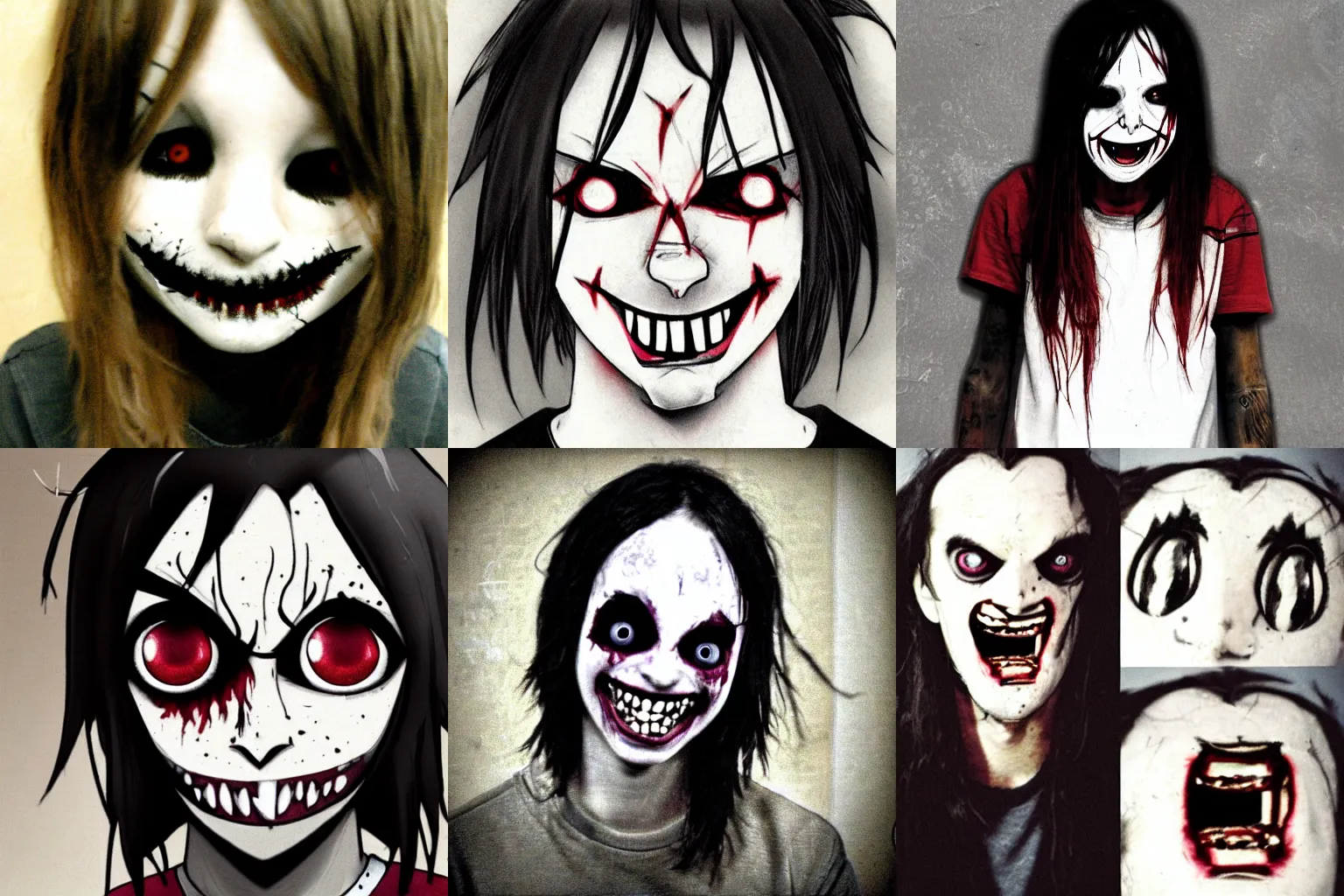 Prompt: modified jeff the killer face
