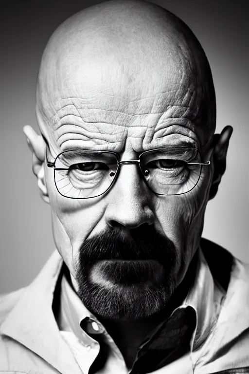 Image similar to Walter White portrait photo by Mark Mann and Lorenzo Agius , award winning, atmosphere, lighting, 1x