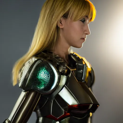 Image similar to Photo of Samus Aran, full armour XF IQ4, 150MP, 50mm, f/1.4, ISO 200, 1/160s, natural light