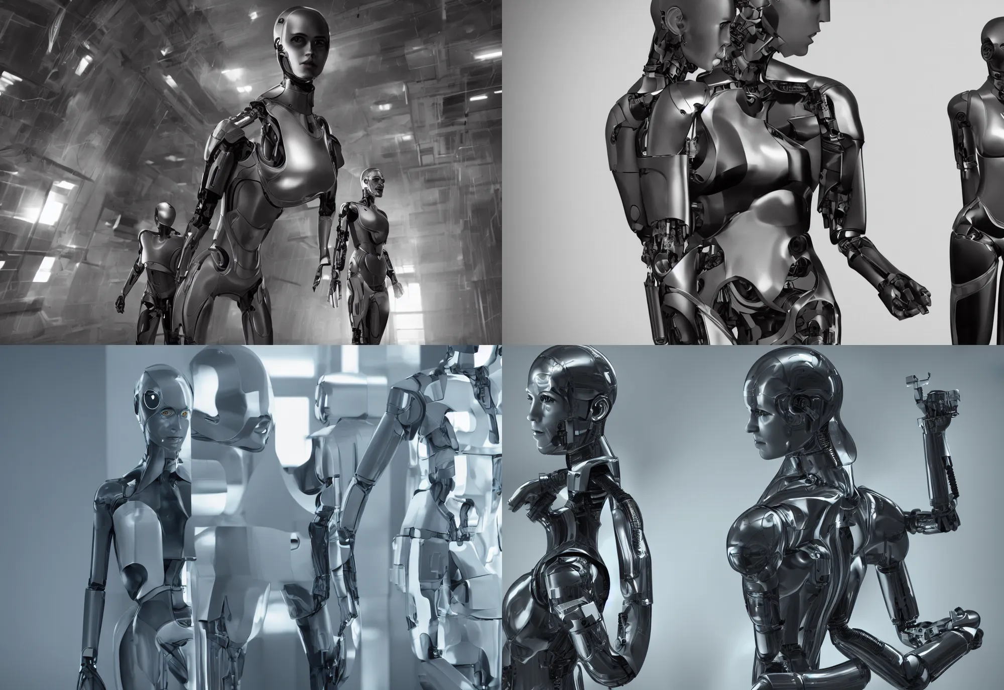 Prompt: ex machina shot female cyborg, data center, whole body, whole figure, character, octane render 8 k,