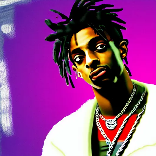 Image similar to playboi carti in the style of a gta loading screen