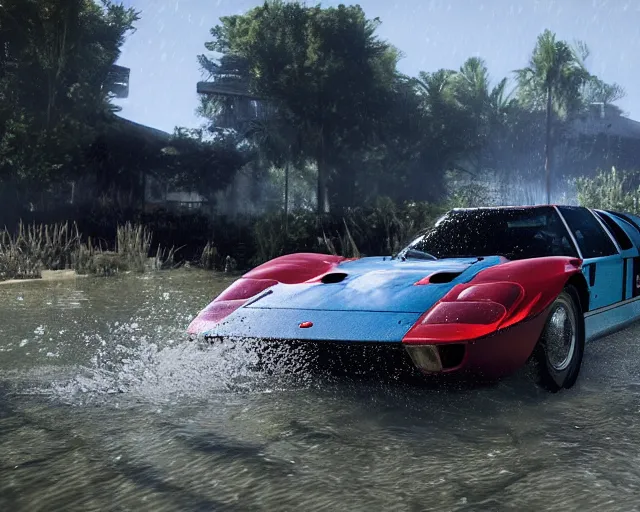 Image similar to mark 2 gt 4 0 submerged under water, cinematic, photoreal, by red dead redemption 2