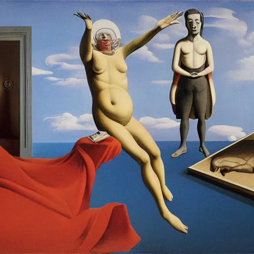 Image similar to problem of evil, godless, symbolic, freudian, by dali and de chirico and magritte and paula rego and neo rauch