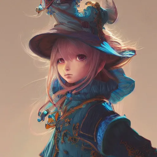 Prompt: a detailed portrait of vivi of final fantasy, by victo ngai and justin gerard, digital art, realistic painting, very detailed, sharp focus, fantasy, dnd, character design, trending on artstation