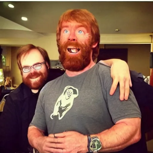 Image similar to jesse cox as a centaur with chuck norris!