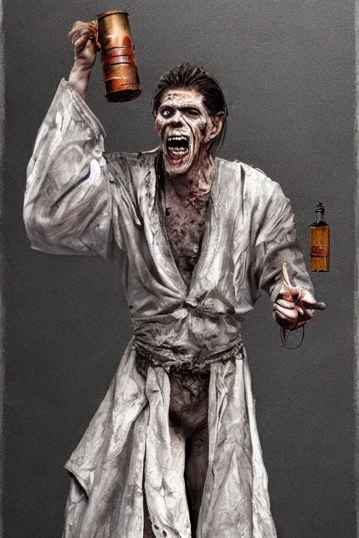 Image similar to A deranged filthy man looking like Willem Dafoe wearing long dark damaged ripped robes showing an alchemist flask, long fingernails, unclipped fingernails, sharp fingernails, focus on face, sharp focus, digital painting, trending on artstation, concept art, fantasy, medieval, D&D
