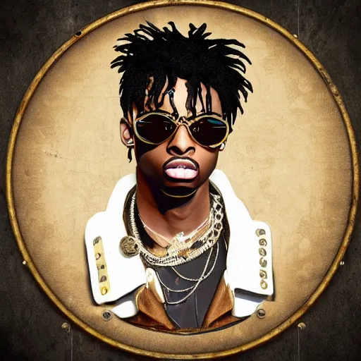 Image similar to playboi carti in steampunk style digital art 4 k the detailed super realistic