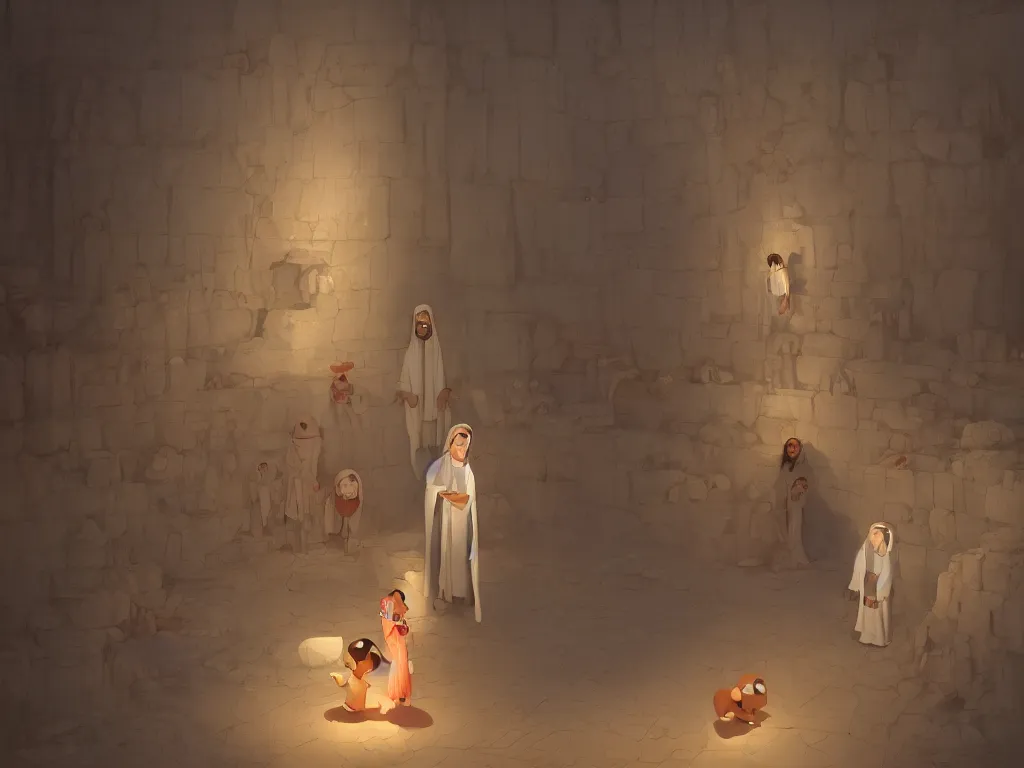 Prompt: the finding of the child jesus in the temple after 3 days, by goro fujita, trending on artstation, 8k, highly detailed, digital graphic art