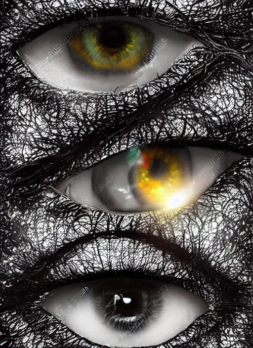 Image similar to grid montage of cube shaped eyes cubes, square shaped black dilated pupils cubes, cube shaped irises, detailed colored textures, lashes, advanced art, art styles mix, wet reflections in square eyes, sunshine light, hd macro photograph, from side, various cune eyelid positions, square black pupil centered