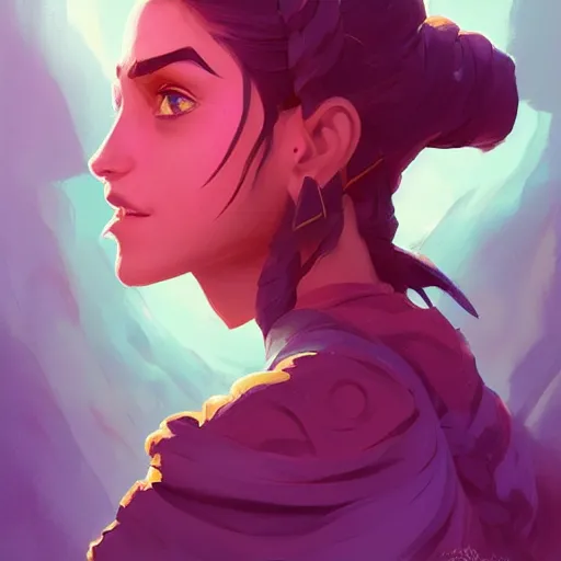 Image similar to profile portrait, maya ali mage, gloomhaven, dynamic lighting, gaudy colors, octane render aesthetic, matte painting concept art, official fanart behance hd artstation by jesper ejsing, by rhads and makoto shinkai and lois van baarle and ilya kuvshinov and rossdraws