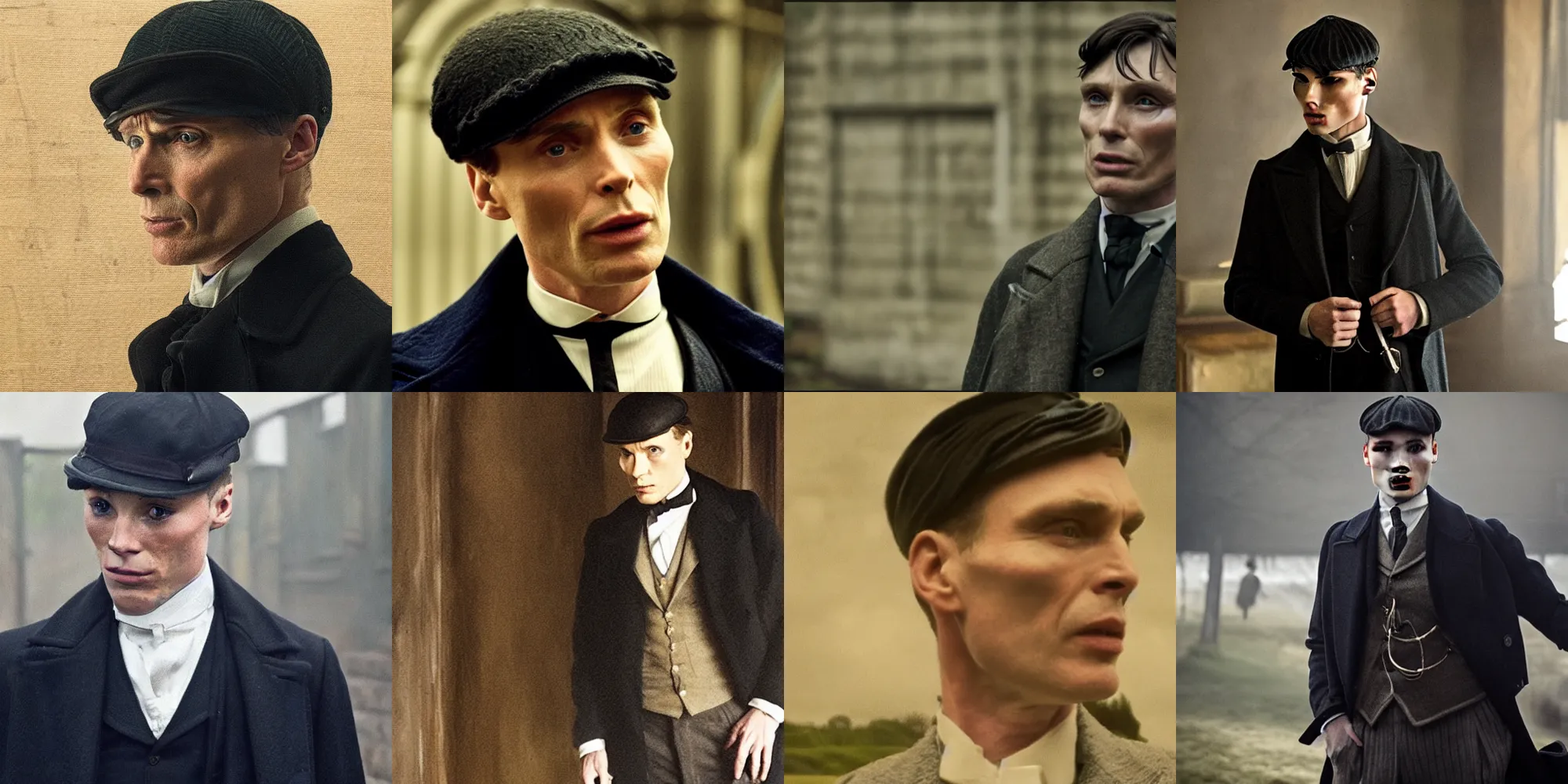 Prompt: film still of Cillian Murphy as Tommy Shelby, Peaky Blinders (2018), painted by Robert Henri