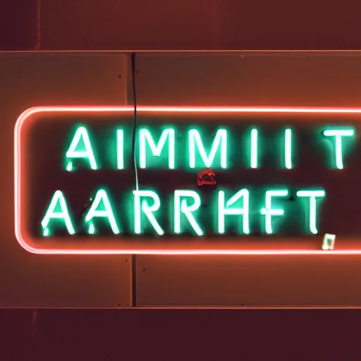 Prompt: Vintage neon sign that spells ARKNIGHTS, hung above the door, late summer evening, long exposure, 35mm f8