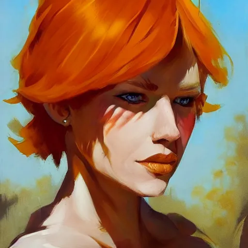 Image similar to greg manchess portrait painting of ginger beautiful princess as dragon age character, medium shot, asymmetrical, profile picture, organic painting, sunny day, matte painting, bold shapes, hard edges, street art, trending on artstation, by nick thornborrow