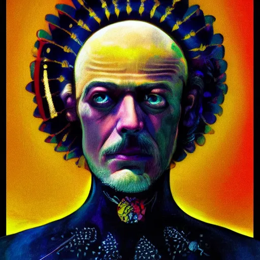 Image similar to portrait of the high priestess, Alejandro Jodorowsky's Holy Mountain, in the style of sergey piskunov