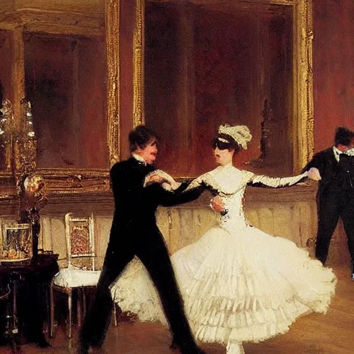 Image similar to victorian ballroom dance by alfred stevens