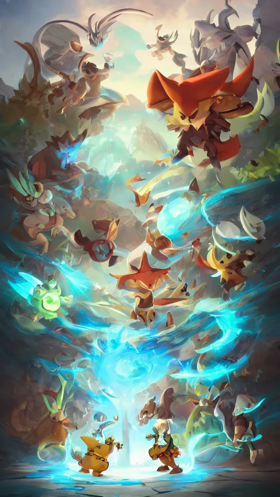 Image similar to Miss Dofus fanart in pokemon world Hero epic legend fantasy , by Stanley Artgerm Lau, WLOP, Rossdraws, James Jean, Andrei Riabovitchev, Marc Simonetti, Yoshitaka Amano, ArtStation, CGSociety,