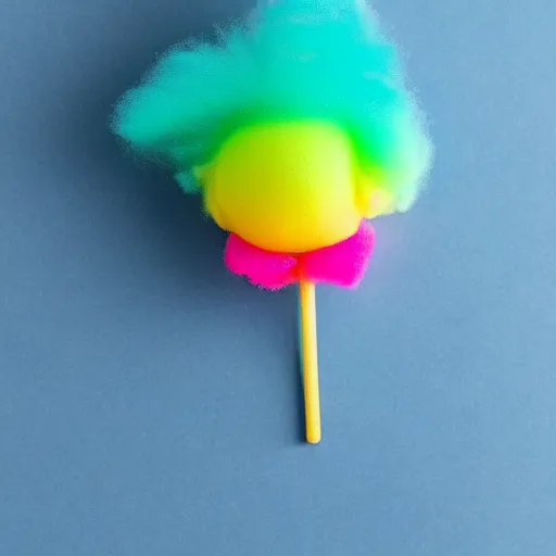 Image similar to photo of a cute caterpillar made of cotton candy that looks like a cute clown