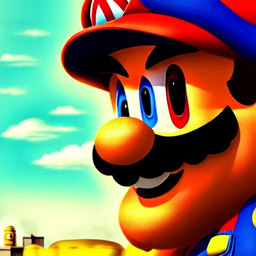 Prompt: Mario is ascending, photorealistic, desolate, terrifying, weird, strange, odd, uncanny, hyper realism, highly detailed, photorealism, smooth gradients, high contrast, photorealistic