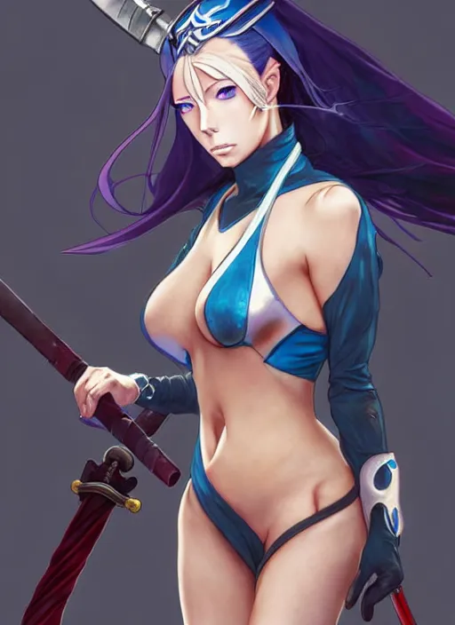 Prompt: isabelledeltore as an anime samurai water swordwoman, dark light night, sharp focus, digital painting, concept art, d & d, art by ufotable and artgerm and greg rutkowski and alphonse mucha