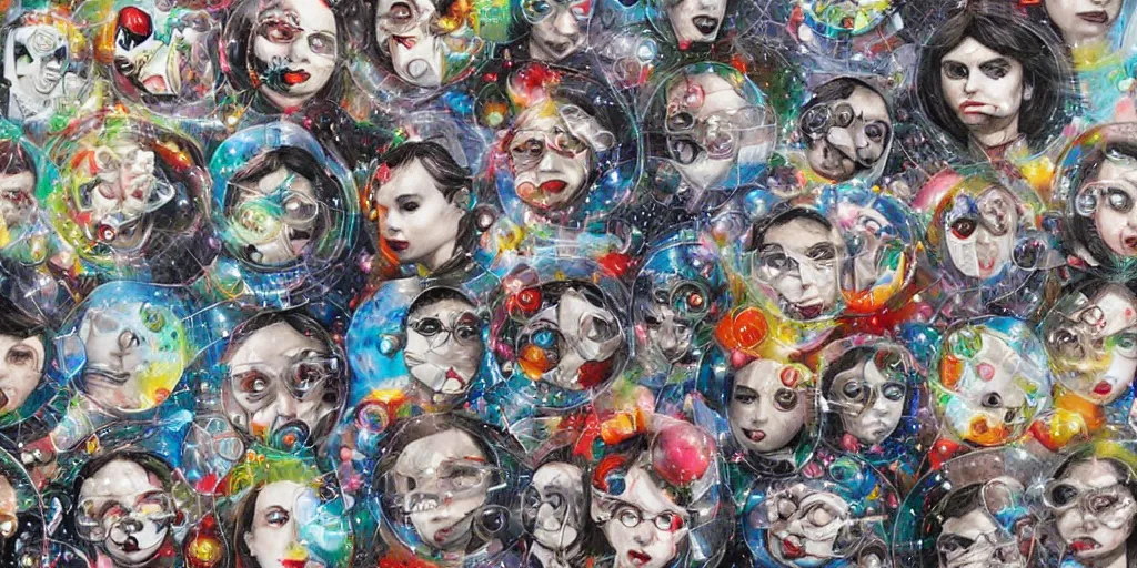 Image similar to multiverse bubbles in the sky, by sandra chevrier