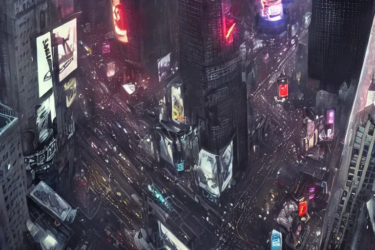 Image similar to ufo over timesquare nyc, concept art, intricate details, eerie, highly detailed, photorealistic, octane render, 8 k, unreal engine. art by greg rutkowski and james gurney and h r giger