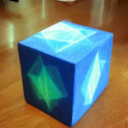 Image similar to a 4 d cube, tesseract, drawn on chalkboard with chalk