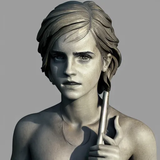 Prompt: statue emma watson, chrome, reflect 8 k uhd, unreal engine, octane render in the artstyle of finnian macmanus, john park and greg rutkowski