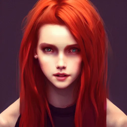 Prompt: a portrait of a pretty young woman, red hair, wearing 1 9 8 0 s fashion, cinematic lighting, cinematic atmosphere, character concept art by wlop and artgerm, trending on artstation, 4 k detail, hyperdetailed, 8 k