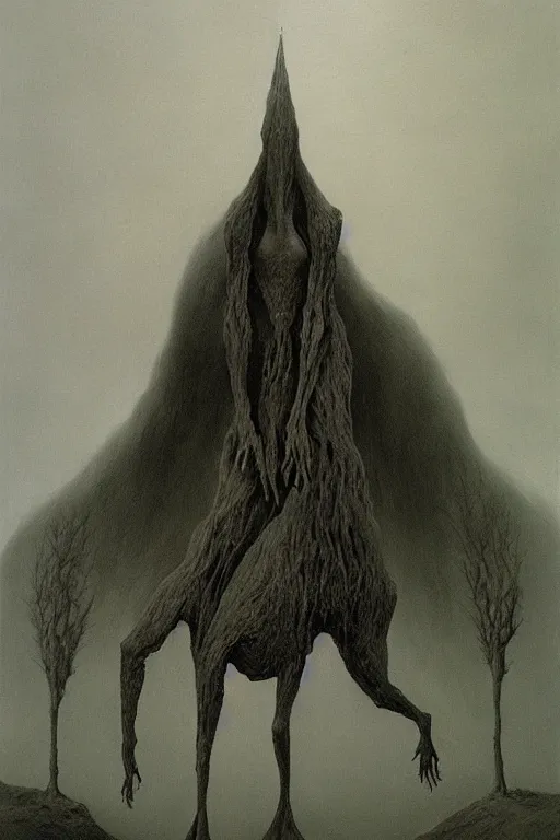 Prompt: zdzisław beksinski painting. nazgul and fellbeast