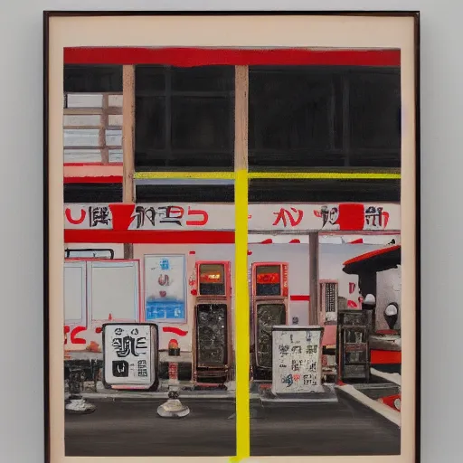 Image similar to Japanese oil painting Tom Sachs style