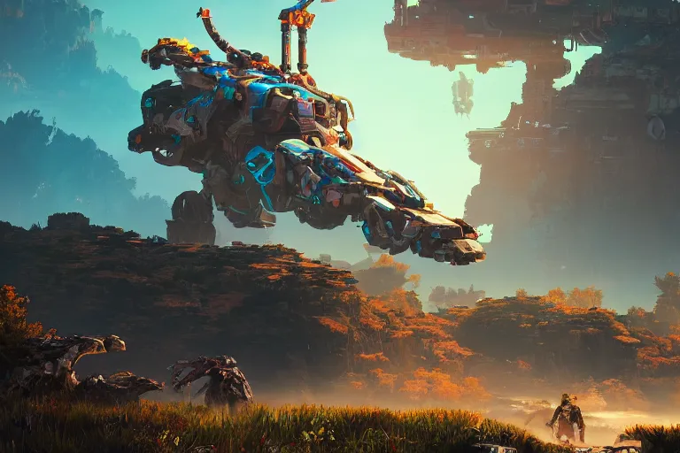 Image similar to rollerback machine mecanical creature robot of horizon forbidden west horizon zero dawn bioluminiscence global illumination ray tracing hdr fanart arstation by ian pesty and alena aenami artworks in 4 k