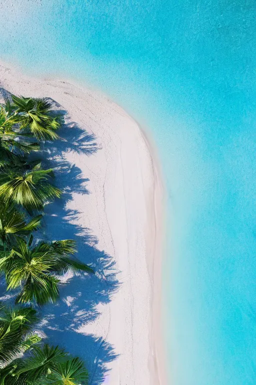 Image similar to Drone Photo of a Beach, turquoise water, calm, volumetric lighting, summer, Cinematic, award winning, photo print.